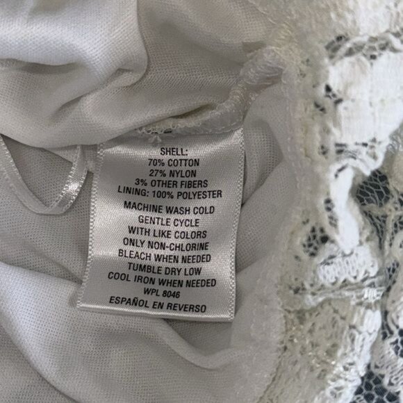 Style & Co Womens 1X Lace Top With Bell Sleeves Off-White - Picture 2 of 9